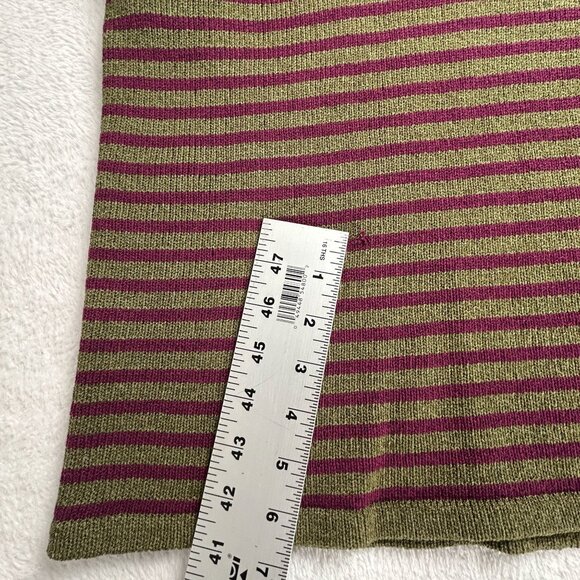 M.C Womens Wool Rayon Blend Scoop Neck Striped Knit Tank Top Green/Purple Casual - Picture 8 of 10